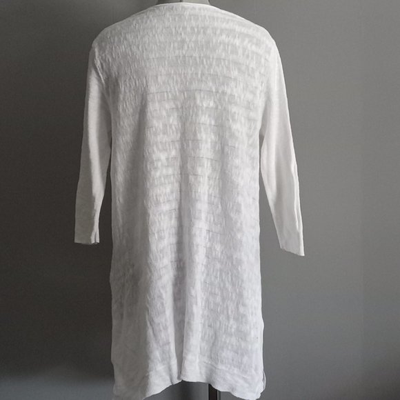 J Jill 100% linen sharkbite tunic top white boho flowy flaw+see sz details L/XL - Picture 2 of 5